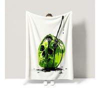 Halloween Green Blanket Dark Fantastic Artistic Eerie Warm Bed Blanket Super Soft Warm For children teenagers adults and the elderly Double (150 x 200 CM)