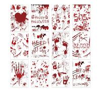 Halloween Greeting Card 12 Pieces Scary Handprint Decorations Pack of 12 | Bloody Halloween postcards suitable as blessings and invitations for guests, family members and colleagues