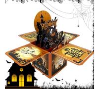 Halloween Greeting Card | 3D Funny Halloween Greeting Cards - 3D Popup Postcards Decoration for Celebration Husband Mom Women Men Family Boys Girls Adults