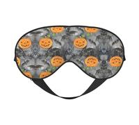 Halloween Grey Bat Spider Pumpkin Eye Mask Sleep Mask for Men & Women Mask for Sleep with Easy Adjustable Strap Night Eye Cover for Travel