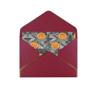 Halloween Grey Bat Spider Pumpkin Thank You Card Envelope 4x6 Inch Wedding Baby Shower Thank You Bride Shower Business Birthday.