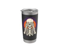 Halloween Grim Reaper See No Evil Skull Flames Gothic Art Stainless Steel Insulated Tumbler