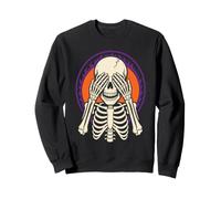 Halloween Grim Reaper See No Evil Skull Flames Gothic Art Sweatshirt