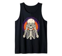 Halloween Grim Reaper See No Evil Skull Flames Gothic Art Tank Top