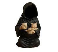 Halloween Grim Reaper Statue, Emotional Support Grim Reaper, Black Robe Spooky Resin Figurine, Gothic Scary Decorative Ornament, Emotional Support Predator