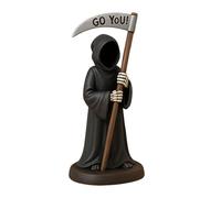 Halloween Grim Reaper Statue, Emotional Support Grim Reaper, Black Robe Spooky Resin Figurine, Gothic Scary Decorative Ornament, Emotional Support Predator