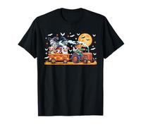 Halloween Group Farm Animal Cow Horse Sheep On Tractor T-Shirt