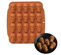 Halloween Gum Molds - 3D Silicone Skull Candy Molds Reusable Non-Stick Tray Easy Release | Gummy Chocolate Candy Jelly Projects