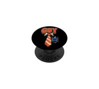 Halloween Guy Name Badge Costume Goblin Jack O Lantern Tie PopSockets Adhesive PopGrip