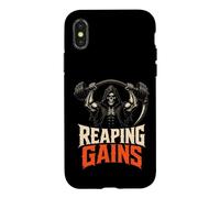 Halloween Gym Reaping Gains Grim Reaper Barbell Case for iPhone X/XS