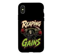 Halloween Gym Reaping Gains Grim Reaper Barbell Case for iPhone X/XS