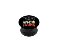 Halloween Gym Reaping Gains Grim Reaper Barbell PopSockets Adhesive PopGrip