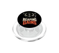 Halloween Gym Reaping Gains Grim Reaper Barbell PopSockets PopGrip for MagSafe