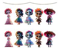 Halloween H Anging Decorations, Horror Doll Ornaments, Halloween Dolls, 2D Acrylic Design, 16 Ft Hanging Rope Included, 10 Pieces, For Decorating Window, Fences, Gardens, Fireplaces, Or Party Spaces