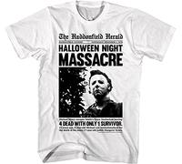 Halloween Haddonfield Herald Headline Mens T Shirt Massacre Horror Michael Myers Men T-Shirt White