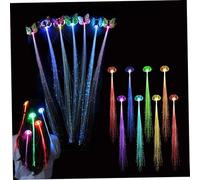Halloween Hair Accessories, Light Up Hair Clips, 16Pcs 13.8" Colorful Light Up Accessories, LED Braid Extension Clips for Women Girls, Butterfly & Optic, Glow In The Dark Party Supplies