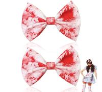 Halloween Hair Bows,Zombie Cheerleader Blood Hair Clips Kids Adult Nurse Bride Witch Hairpin Costume Accessories Headpiece Bloody Bow Clip Set Cosplay Costume for Girls Women Halloween Accesorries