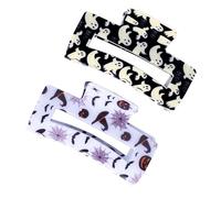Halloween Hair Claw Clips for Women, Ghost Pumpkin Bat Witch Hat Square Hair Claw for Thick and Thin Hair Strong Hold Hair Banana Claw Clip Hair Accessories for Halloween Costume Party