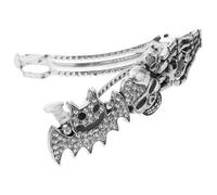 Halloween Hair Clips Bat Skull Hairpins for Side Bangs 2pcs | Zinc Alloy, Silver Finish, Hair Holding for Buns, Photo Shoots and Role Playing with Halloween Theme
