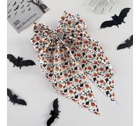 Halloween Hair Clips Big Bow Hair Accessories Ghost Pumpkin Pattern Hair Bows Clips Long Tail French Hair Ribbons Metal Bow Large Hair Barrettes Fall Halloween Hairstyle Decorations for Women 1Pcs