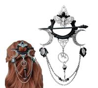 Halloween Hair Clips Gothic Metal Moth Witch Goddess Jewelry