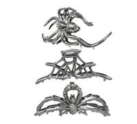 Halloween Hair Clips | Horror Metal Claw for Cool Girl | 3 Pieces Decorative Spooky Spider Skeleton Hair Clips for Women Girls Fall Party Cosplay Stage Performance School Outdoor Home