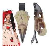 Halloween Hair Clips | Scary Cosplay Skull Barrette For Hair Styling - Accessory Hairpins For Costume Parties, Holiday, Day Of The Dead, Halloween