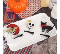 Halloween Hair Clips, Scary Hair Barrettes Clamps for Women Girls Boys Men Black Cat Skull Bat Black Hair Accessories for Hallowe'en, Dress Up Party, Cosplay