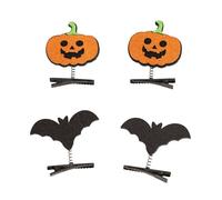 Halloween Hair Clips, Scary Hair Barrettes Clamps for Women Girls Boys Men Pumpkin & Bat Black Hair Accessories for Hallowe'en, Dress Up Party, Cosplay