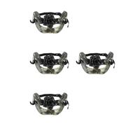Halloween Half Face Goat Mask with Detachable Horns 4pcs for Season | Golden Plastic Venetian Floral Design, Lightweight Adjustable Strap Fit for Adult Faces at Festivals