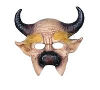 Halloween Half Face Scary Animal Mask,Carnaval Sheep Horn Ghost Devil Demon Mask,Easter Horror Headgear Festival Fancy Dress Cosplay Party Costume Prop Accessories for Adult (Beige Bull Demon King)