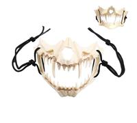 Halloween Half Head Skull Halloween Decorative Bone Costume Horror Masquerade Scary Party Event Performance Celebration