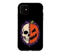 Halloween Half Skull Pumpkin Jack O Lantern Skeleton Face Case for iPhone 11