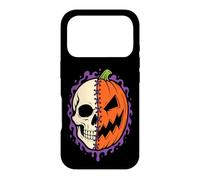 Halloween Half Skull Pumpkin Jack O Lantern Skeleton Face Case for iPhone 17 Pro