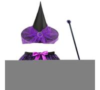 Halloween Halloween Costume Set | Baby Witch Costume Accessories Set With Broom And Skirt,Adjustable Halloween Costume For Kids Youth Boys Girls