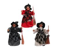 Halloween Halloween Festival Decoration Enchanting Witch Riding A Glittering Broomstick Ornament Ideal for Enhancing The Atmosphere of Your Home Christmas Ornament Caps Sizes (Black, 25x12x12cm)