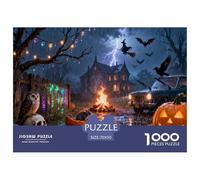 Halloween Halloween Halloween Puzzles Festival Night Darkness Mysterious Creative All Saints' Day Horizontal Board Artwork for Adults & Families Home Decoration Gifts Halloween Jigsaw Puzzles with Ran