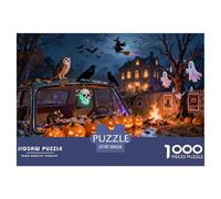 Halloween Halloween Halloween Puzzles Festival Night Darkness Mysterious Creative All Saints' Day Horizontal Board Featuring for Adults Together Perfectly Randomly Shaped & Fully Interlocking Pieces 3