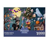 Halloween Halloween Halloween Puzzles Festival Night Darkness Mysterious Creative All Saints' Day Horizontal Board Artwork for Adults & Families 1000 Piece Jigsaw Puzzles Halloween Jigsaw Puzzles with