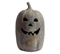 Halloween Handcrafted Jack-O'-Lantern, Artisanal Kiln-Fired Terracotta Pumpkin with Hand-Carved Details, 2025 Fall & Halloween Decor, Natural Terracotta (Black-4)