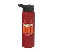 Halloween Handsome Devil Funny Horns Drip Type Design Stainless Steel Insulated Water Bottle