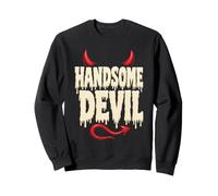 Halloween Handsome Devil Funny Horns Drip Type Design Sweatshirt