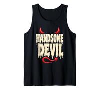 Halloween Handsome Devil Funny Horns Drip Type Design Tank Top