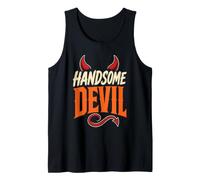 Halloween Handsome Devil Funny Horns Drip Type Design Tank Top
