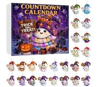 Halloween Hanging Countdown Calendar - Countdown Calendar with 24 Ghost Pendants, Acrylic Flat Wall Decor for Family, Adults, Teenagers, Friends