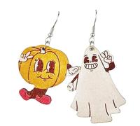 Halloween Hanging Decoration Halloween Charms for Jewellery Making Autumn Floral Bohemian Thanksgiving Pumpkin Cute Earrings Ornament Beads for Jewellery (D, 7. 5x3cm)