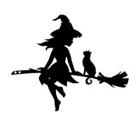 Halloween Hanging Decoration Halloween Decorations Outdoor Witch Metal Stake Yard Art For Garden Party Tree Ornament (Black, 25cm)