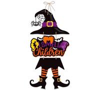 Halloween Hanging Decoration,Witch's Hat skeleton Pumpkin Door Hanging,Happy Halloween Scary Wall door Sign,Halloween Party Decorations Prop,Front Indoor Outdoor House Bar Ornaments (1, Witch)