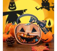 Halloween Hanging Decorations Halloween Wooden Pumpkin Candy Shaker Wooden Candy Storage Pumpkin Storage Ornaments Reusable Decorations (Orange, 14X12. 5CM)
