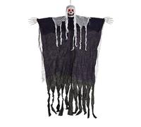 Halloween Hanging Scary Skeleton Face for Outdoor Indoor Party Yard Garden Porch Tree Holiday Decoration (Black, 160cm)